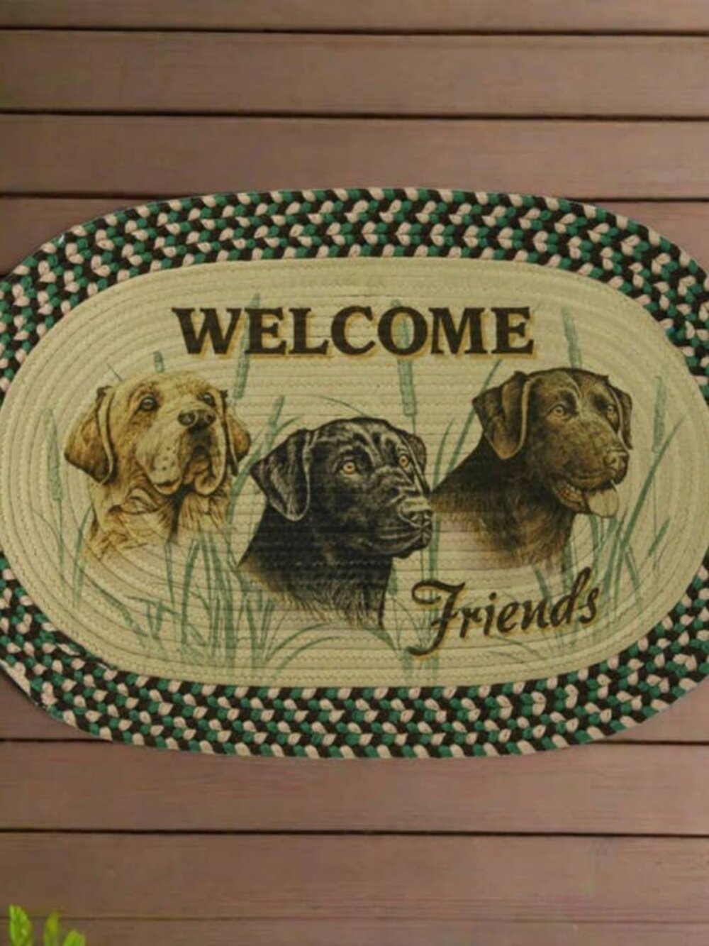 Lab Dogs Braided Jute Rug